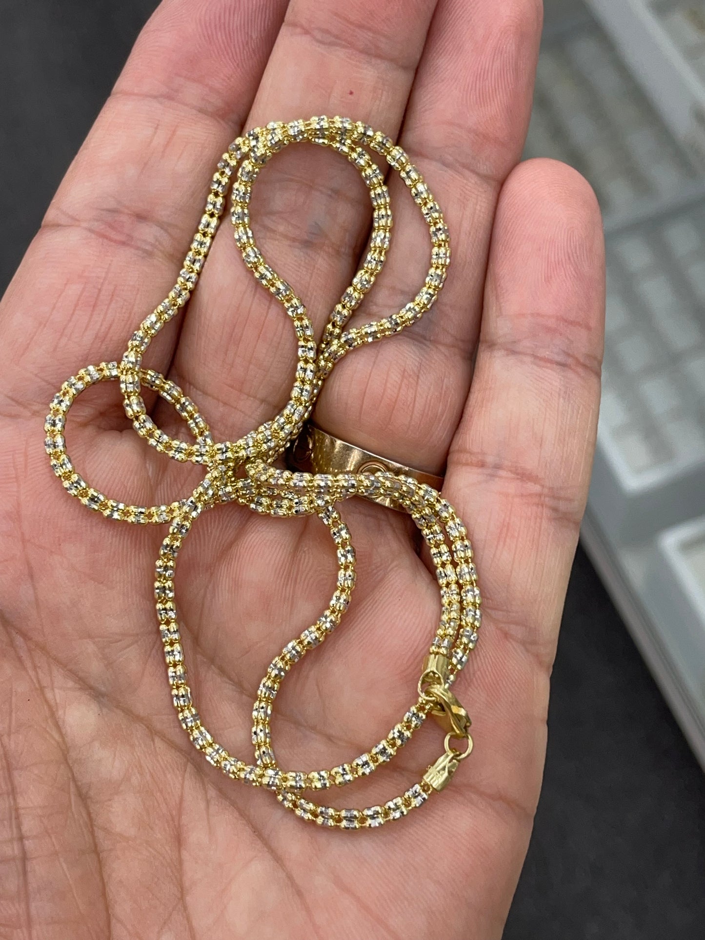 10k yellow gold ice chain