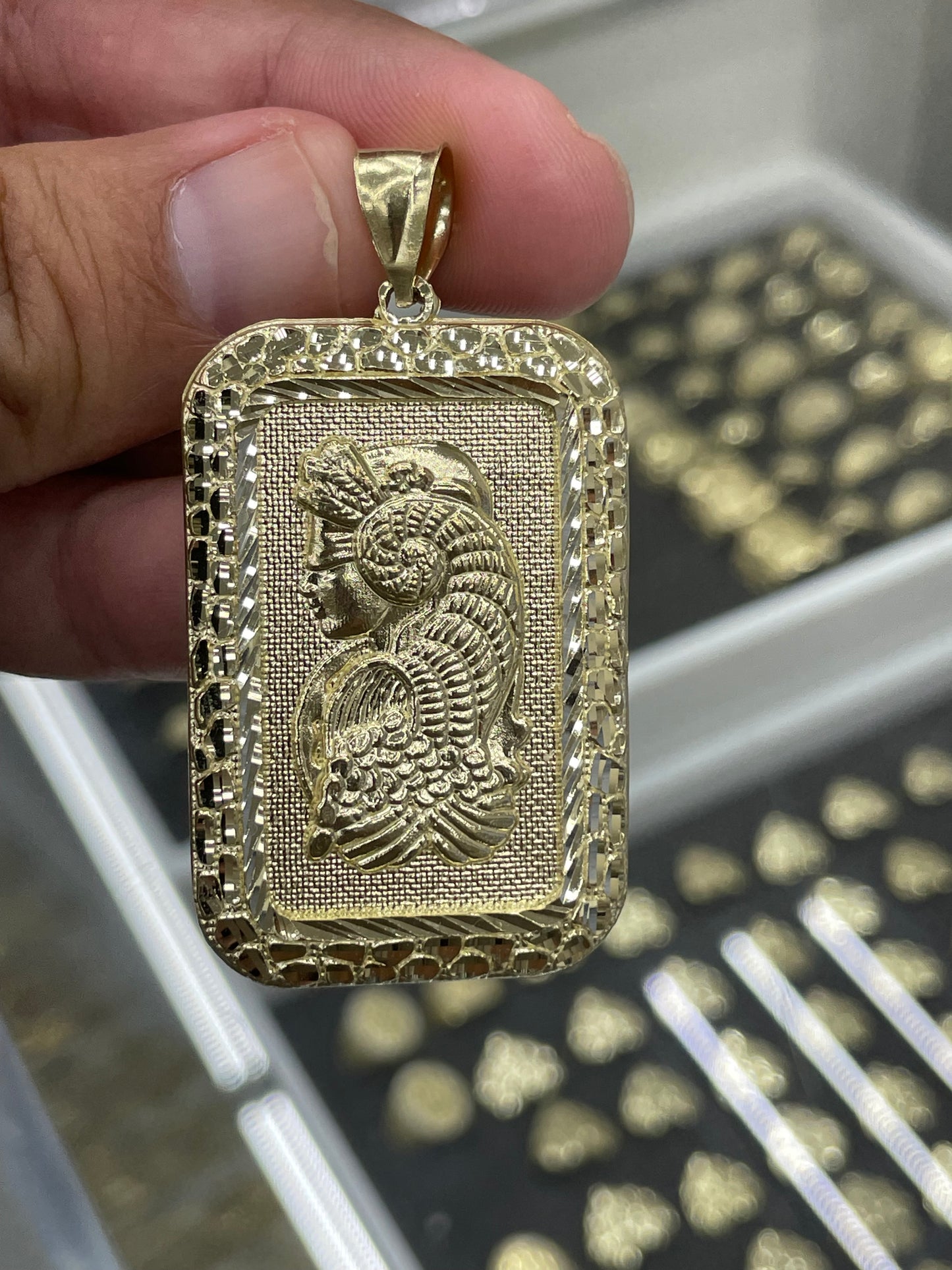 10k gold lady fortuna pendant