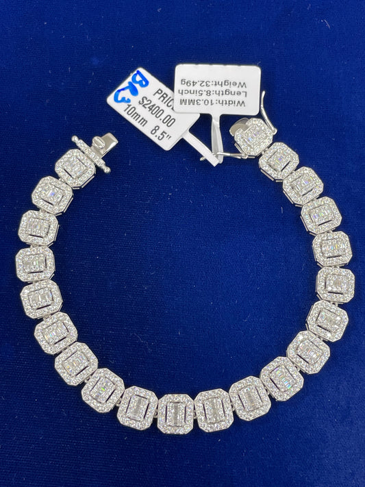 10mm square moissanite tennis bracelet