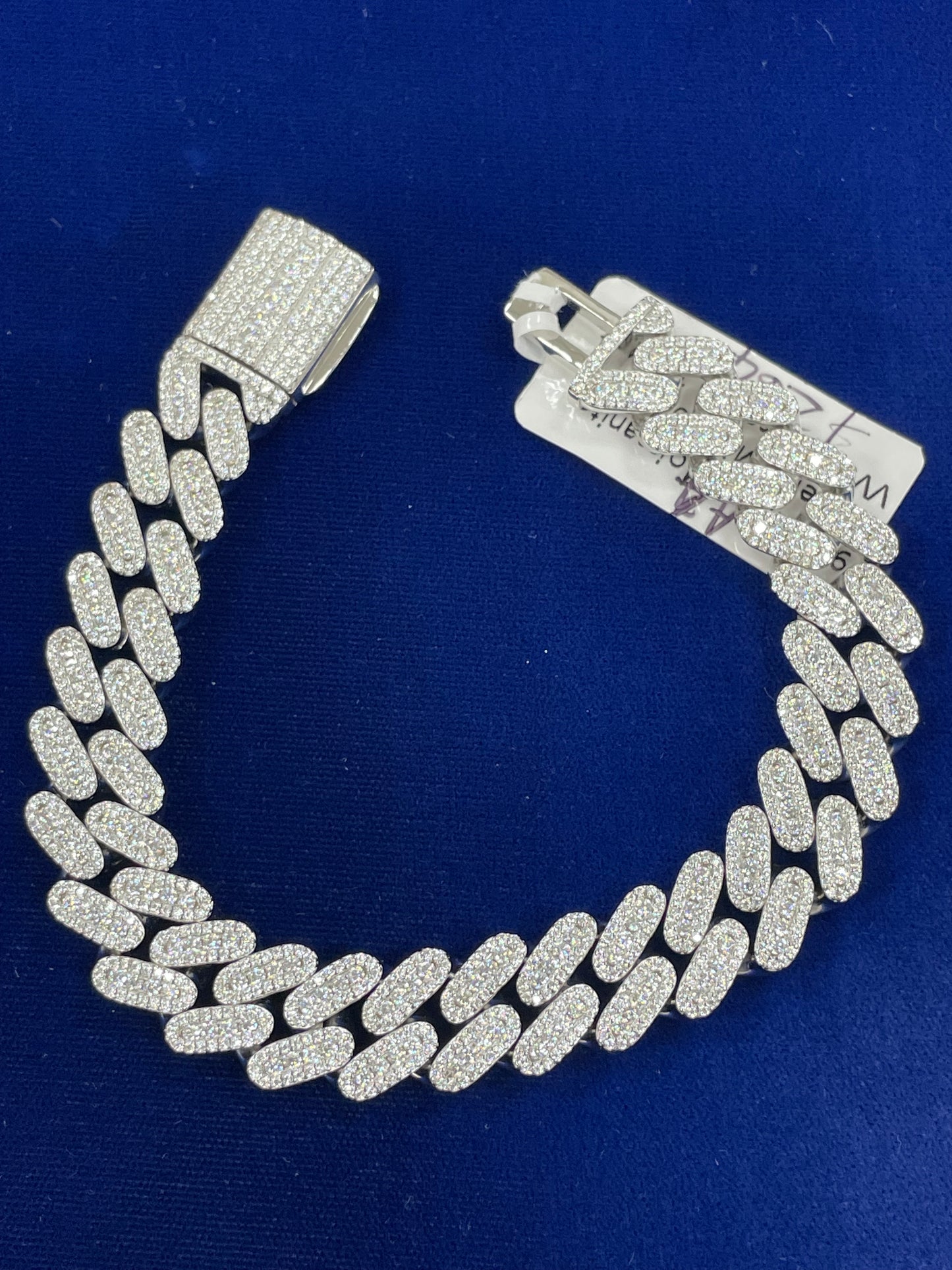 14mm vvs moissanite center stone cuban bracelet