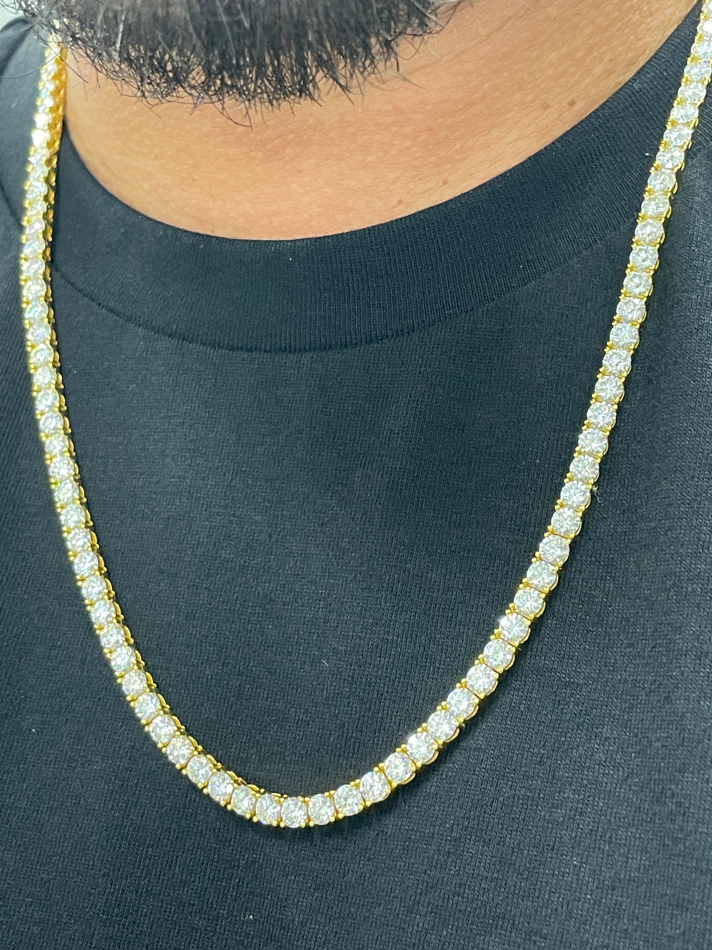 4mm moissanite 14k vermeil tennis chain