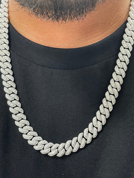 10mm big rock moissante cuban link chain