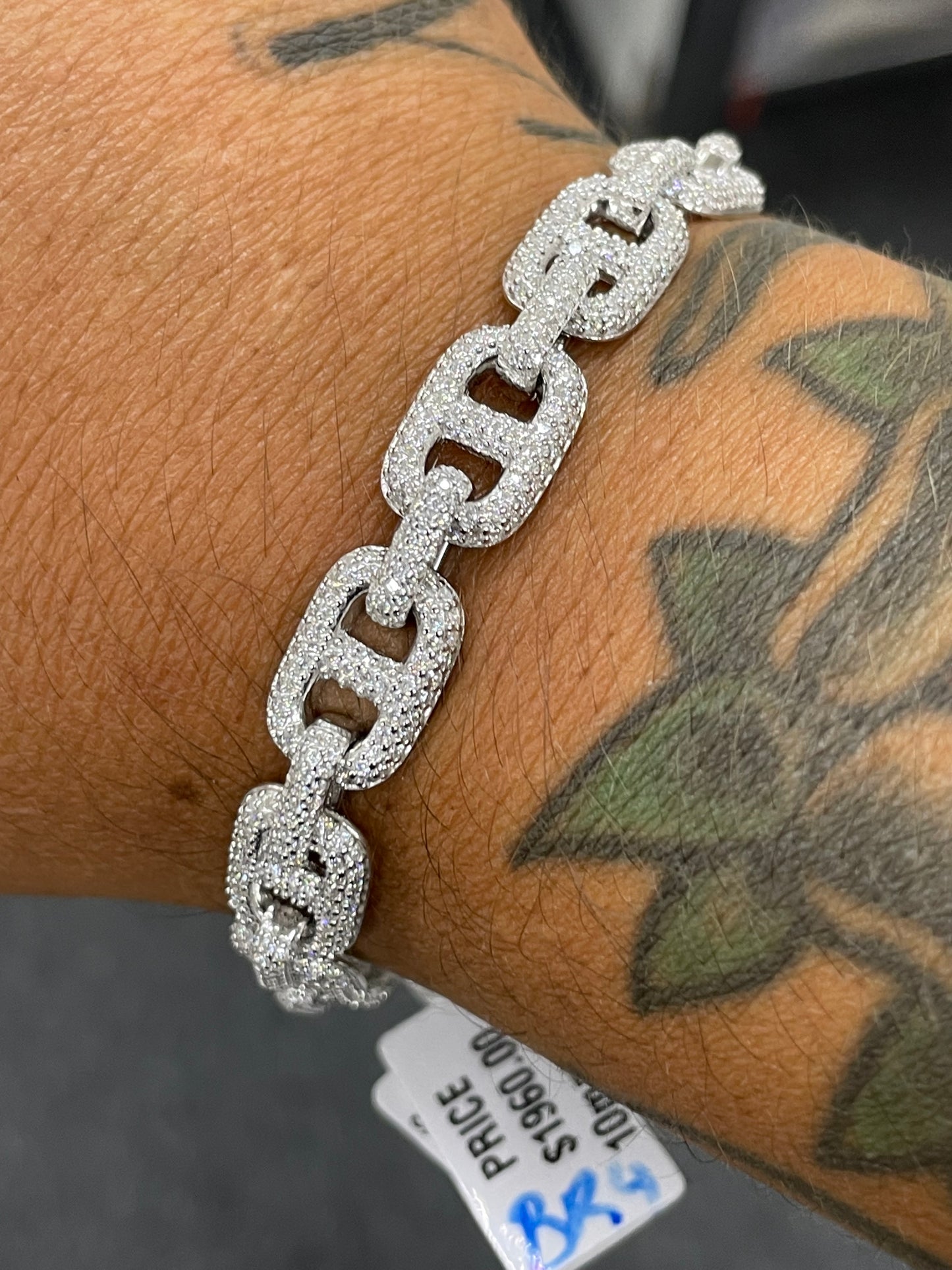 10mm mariner link moissanite bracelet