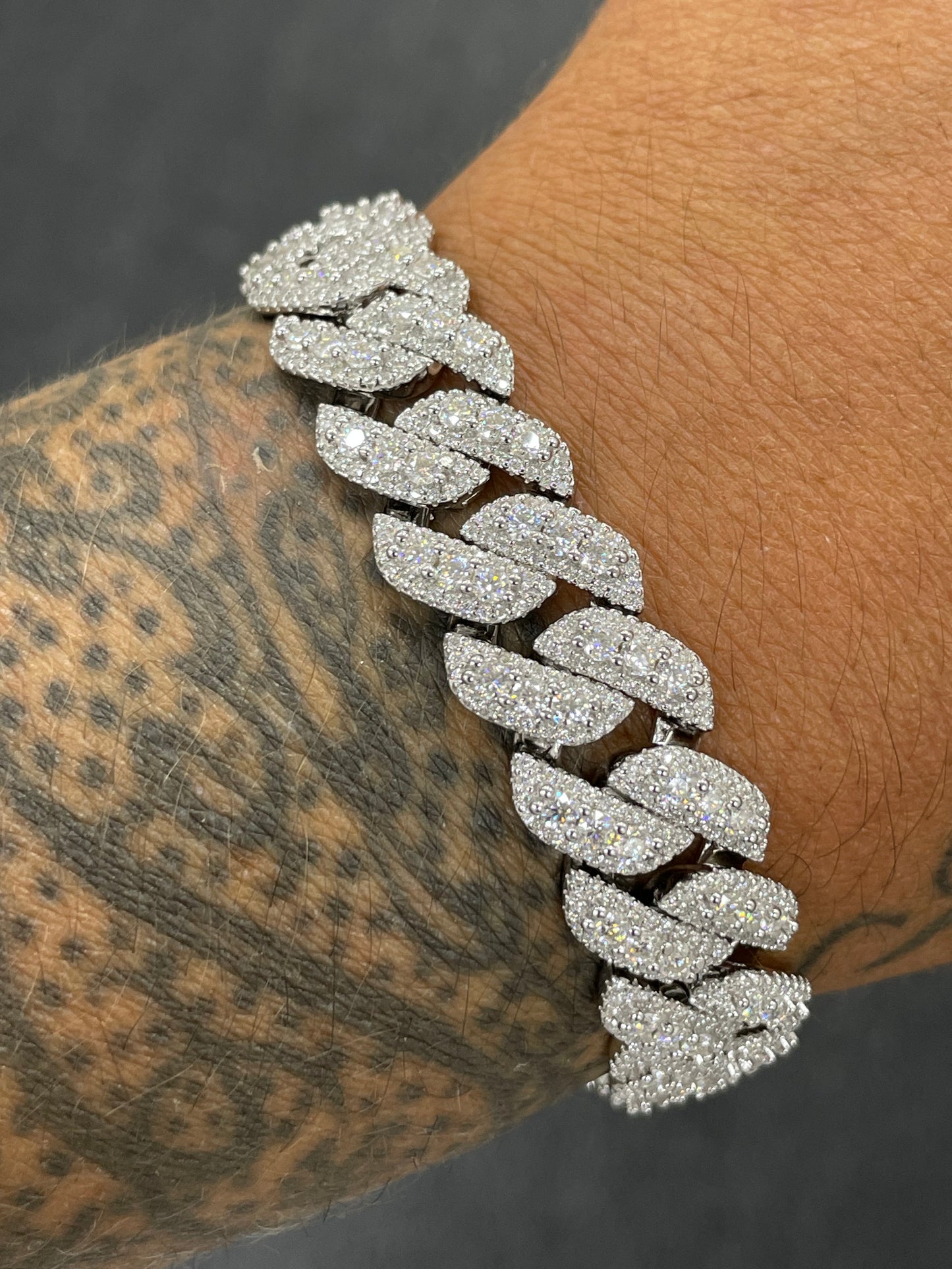 14mm big rock moissanite cuban bracelet