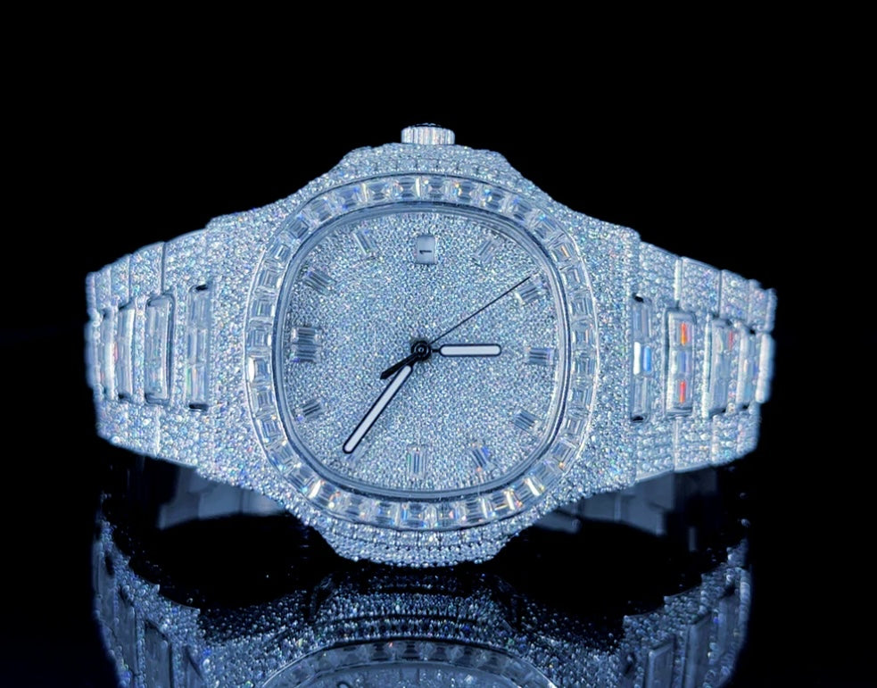 Baguette Design Vvs Moissanite Diamond Watches