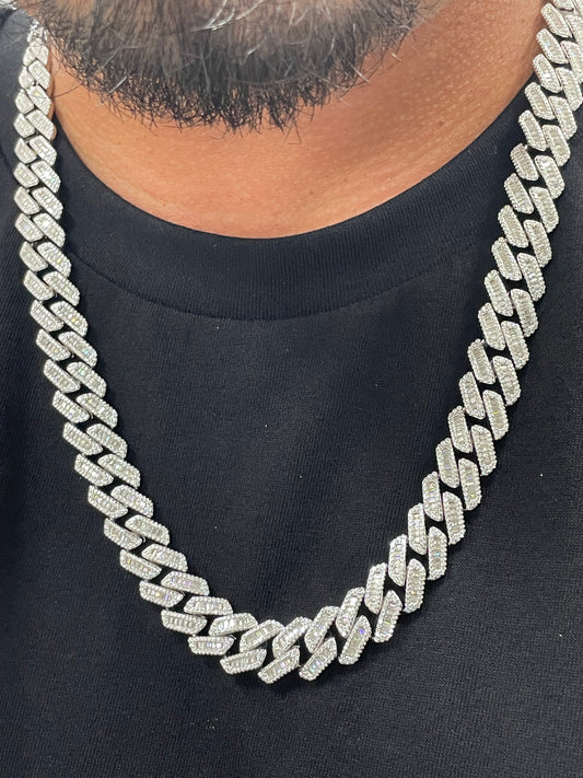 12mm baguette cuban link chain