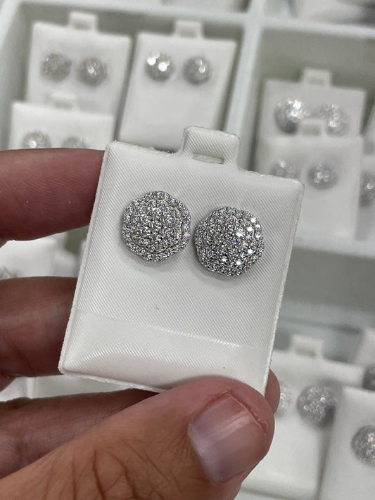 1.35 ct pave flower moissanite earrings