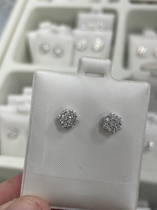 .50 ct  925 silver moissanite flower earrings