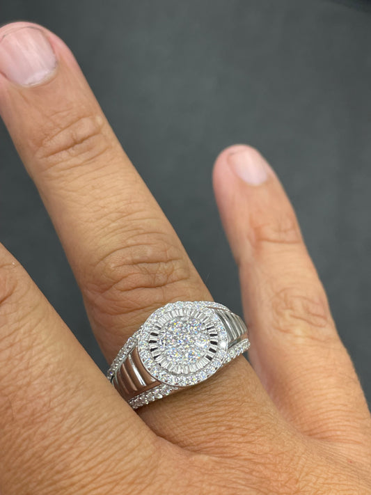 Moissanite presidential ring