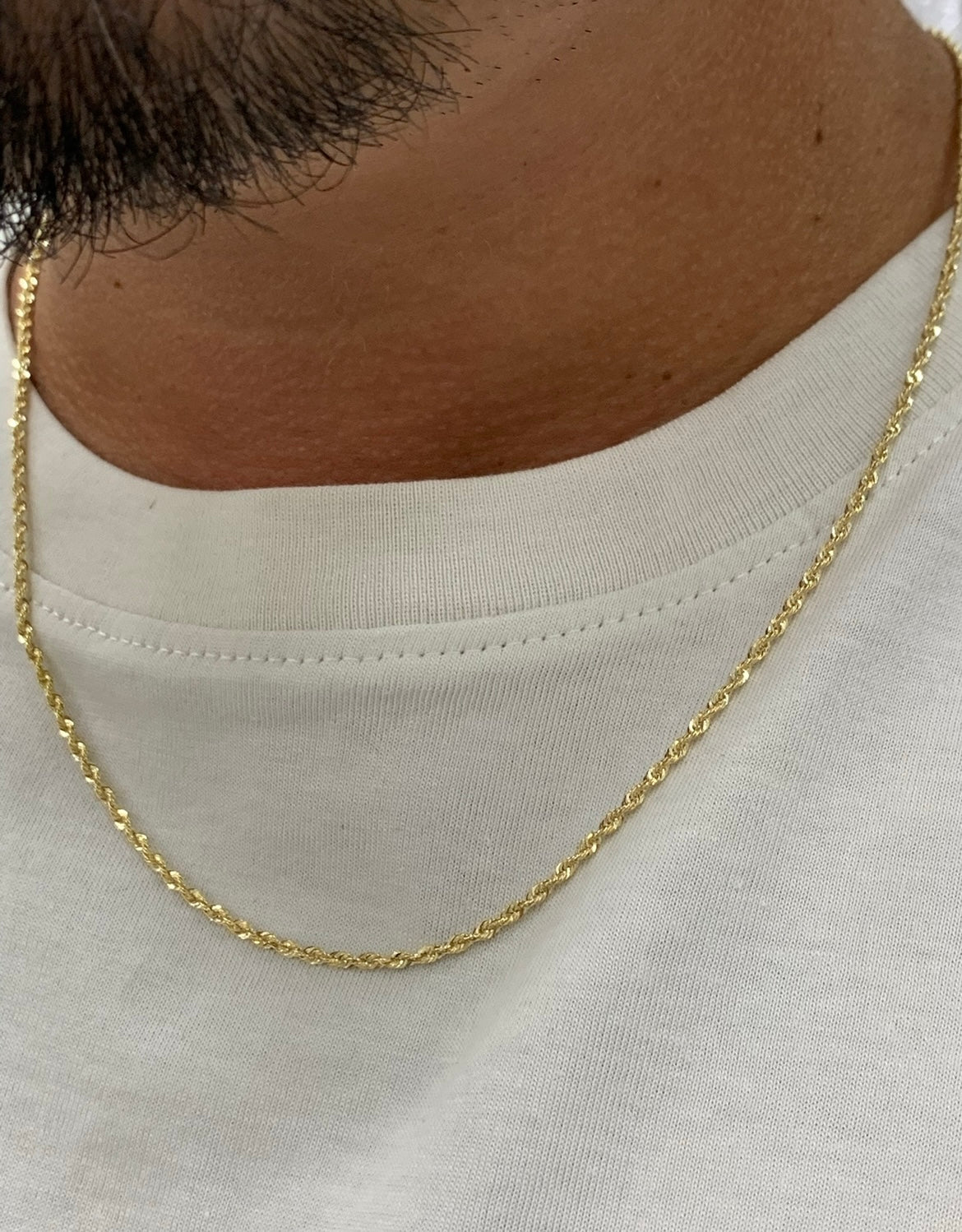 10k real gold 2mm rope chain