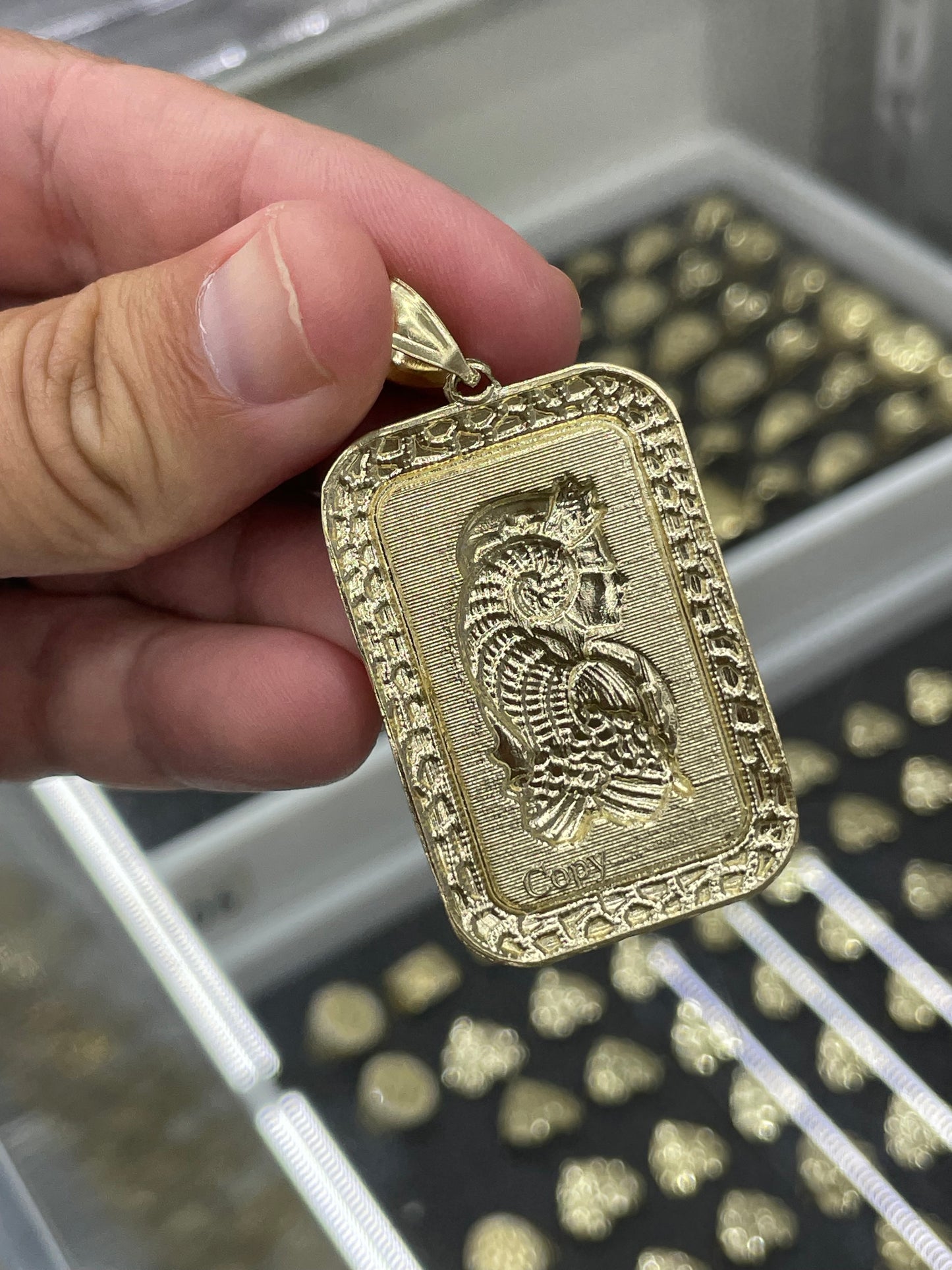 10k gold lady fortuna pendant